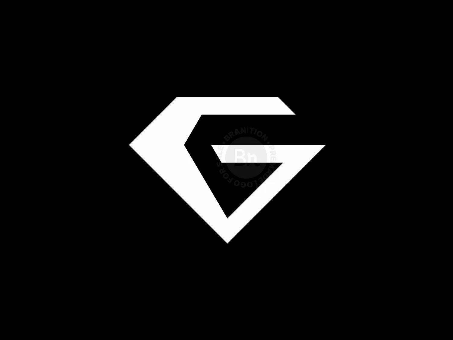 White G Geometric Diamond Logo