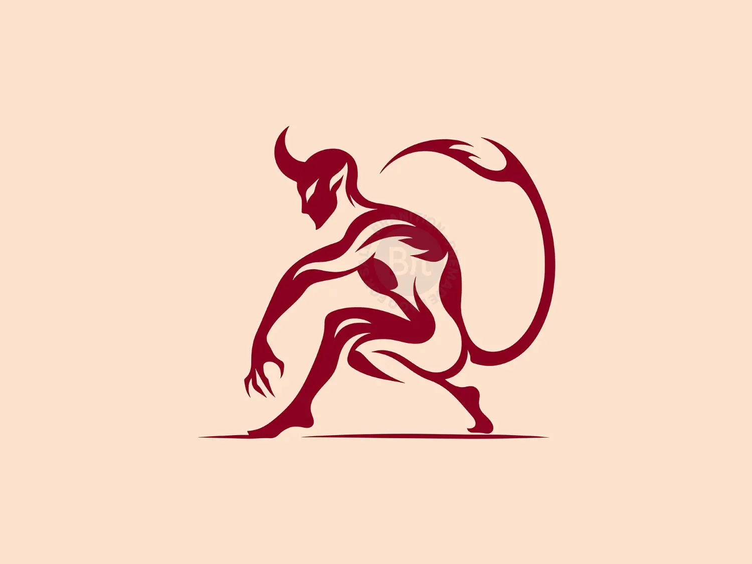 Abstract Red Devil Logo