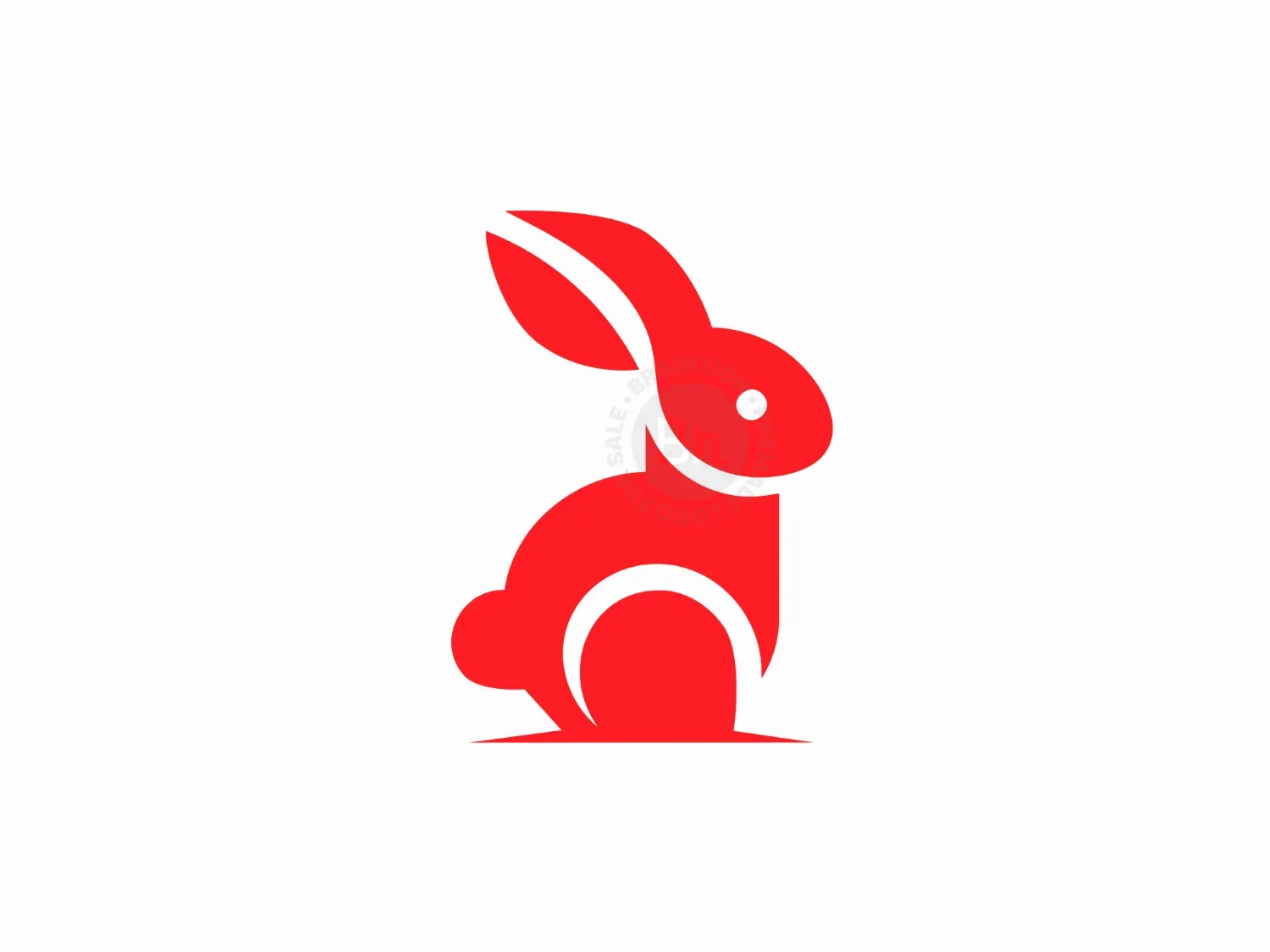 Abstract And Modern Red Rabbit Logo