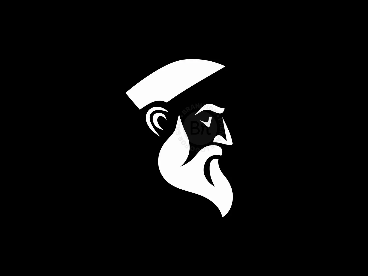 Elegant And Modern Old Man Face Logo