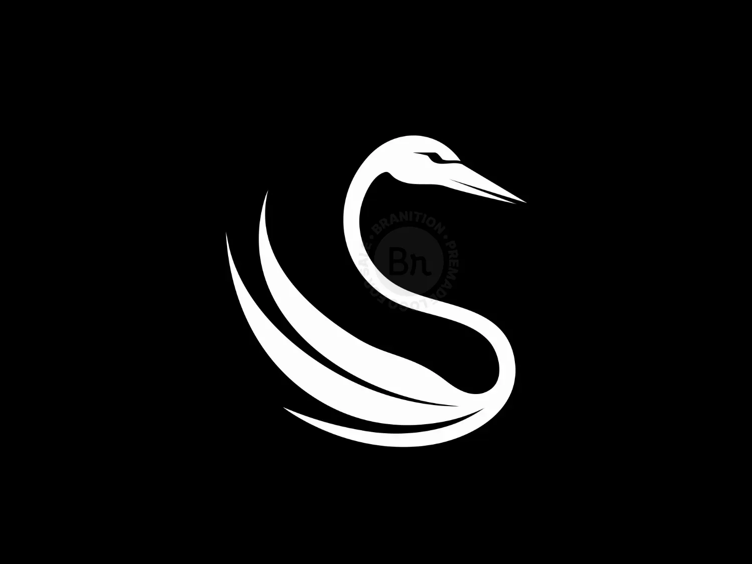 Elegant And Abstract White Swan Logo