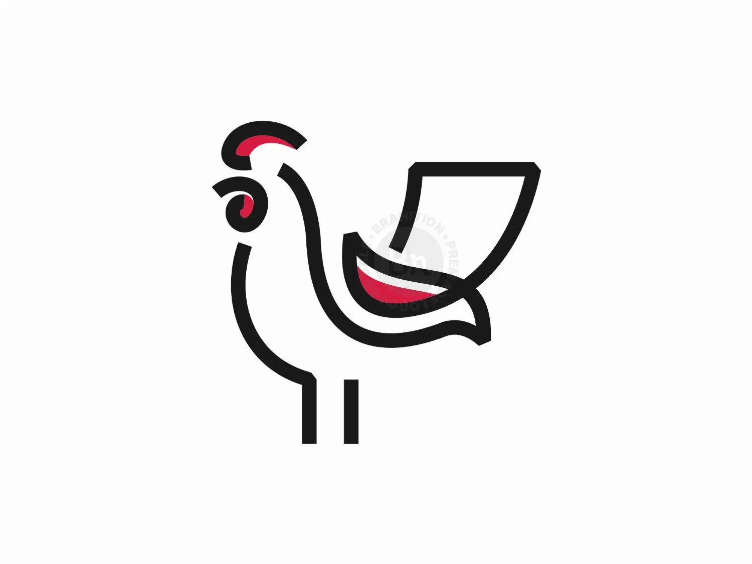 Simple Rooster Line Logo