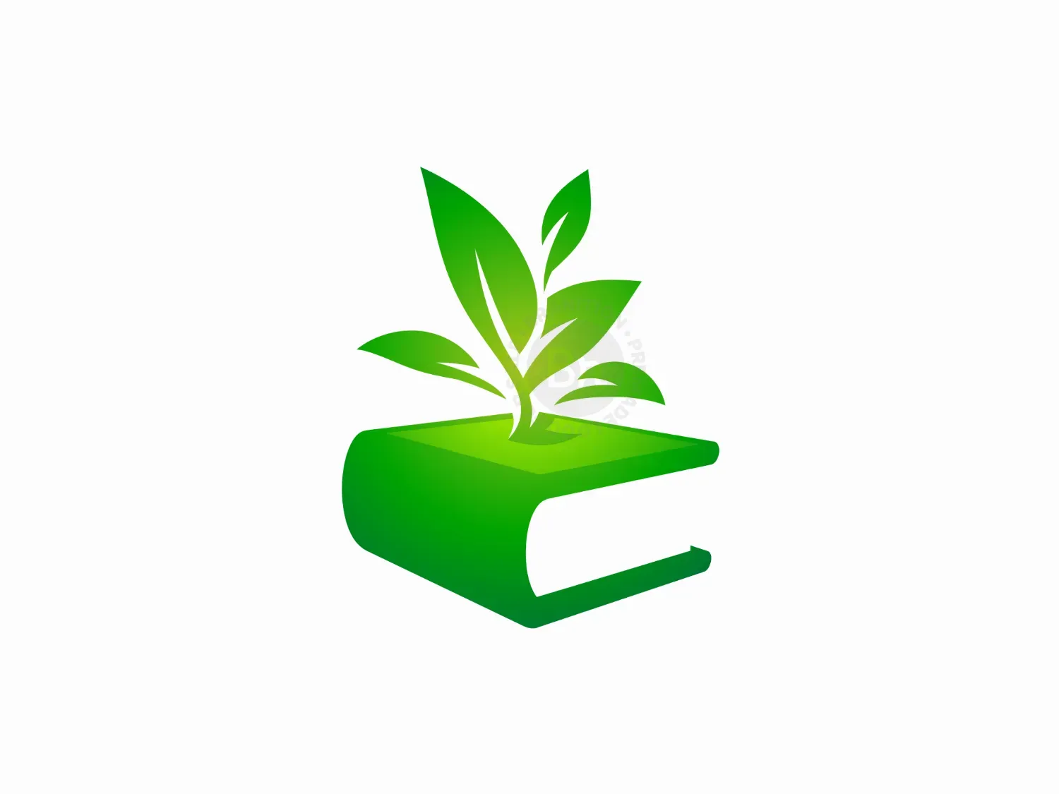 Book Plant Green Learning Logo