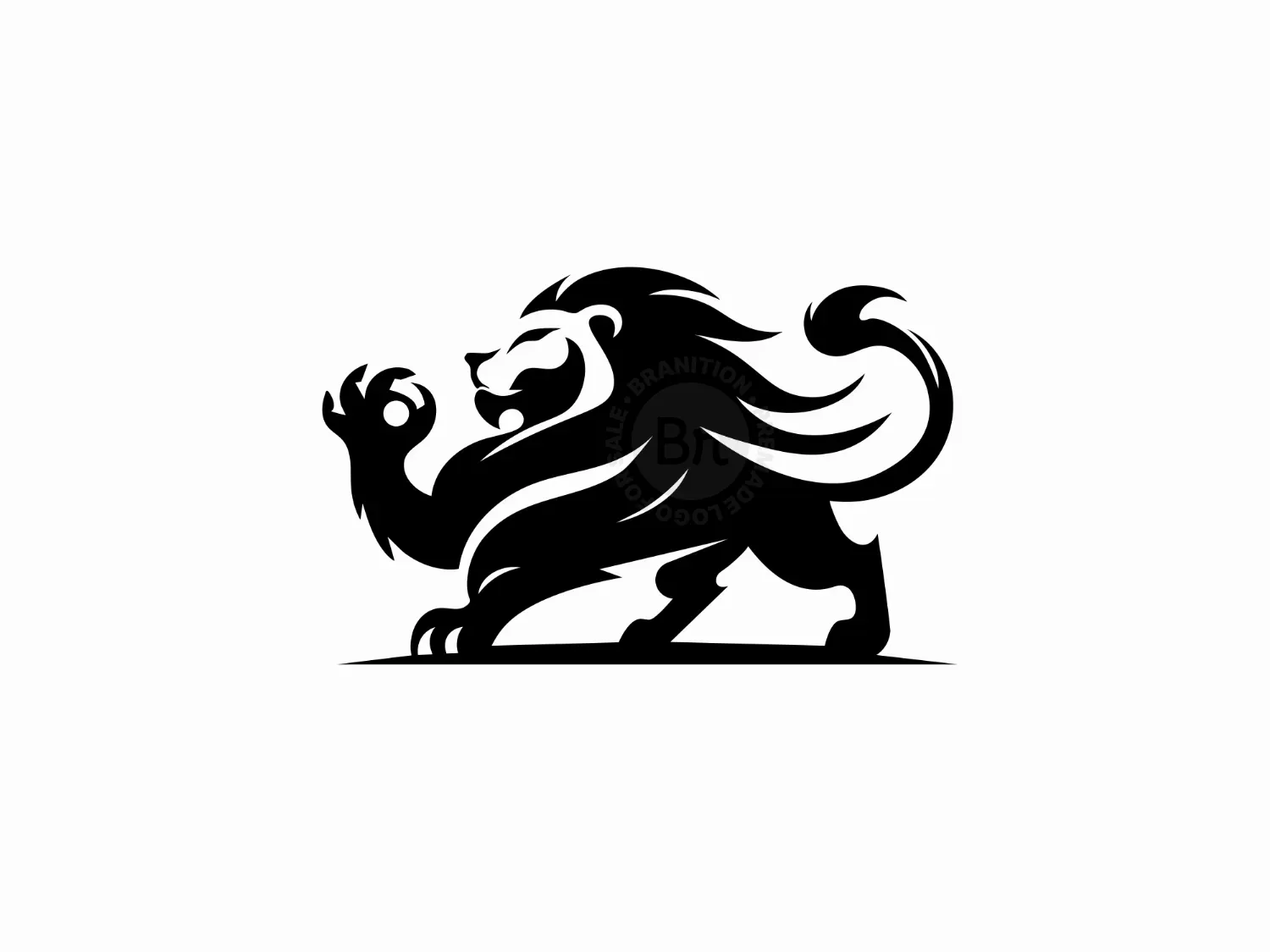 Abstract And Elegant Black Lion Logo