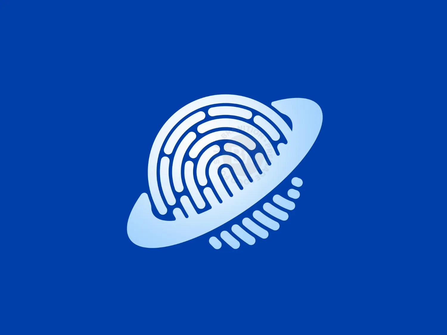 Biometric Planet Fingerprint Blue Logo