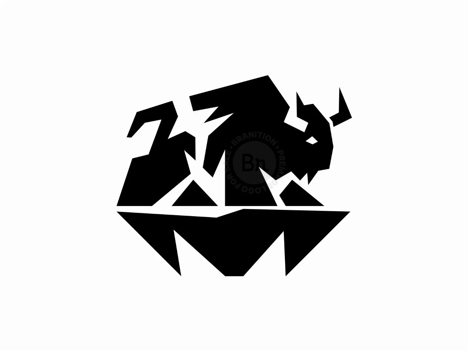 Bison Mountain Geometric Logo