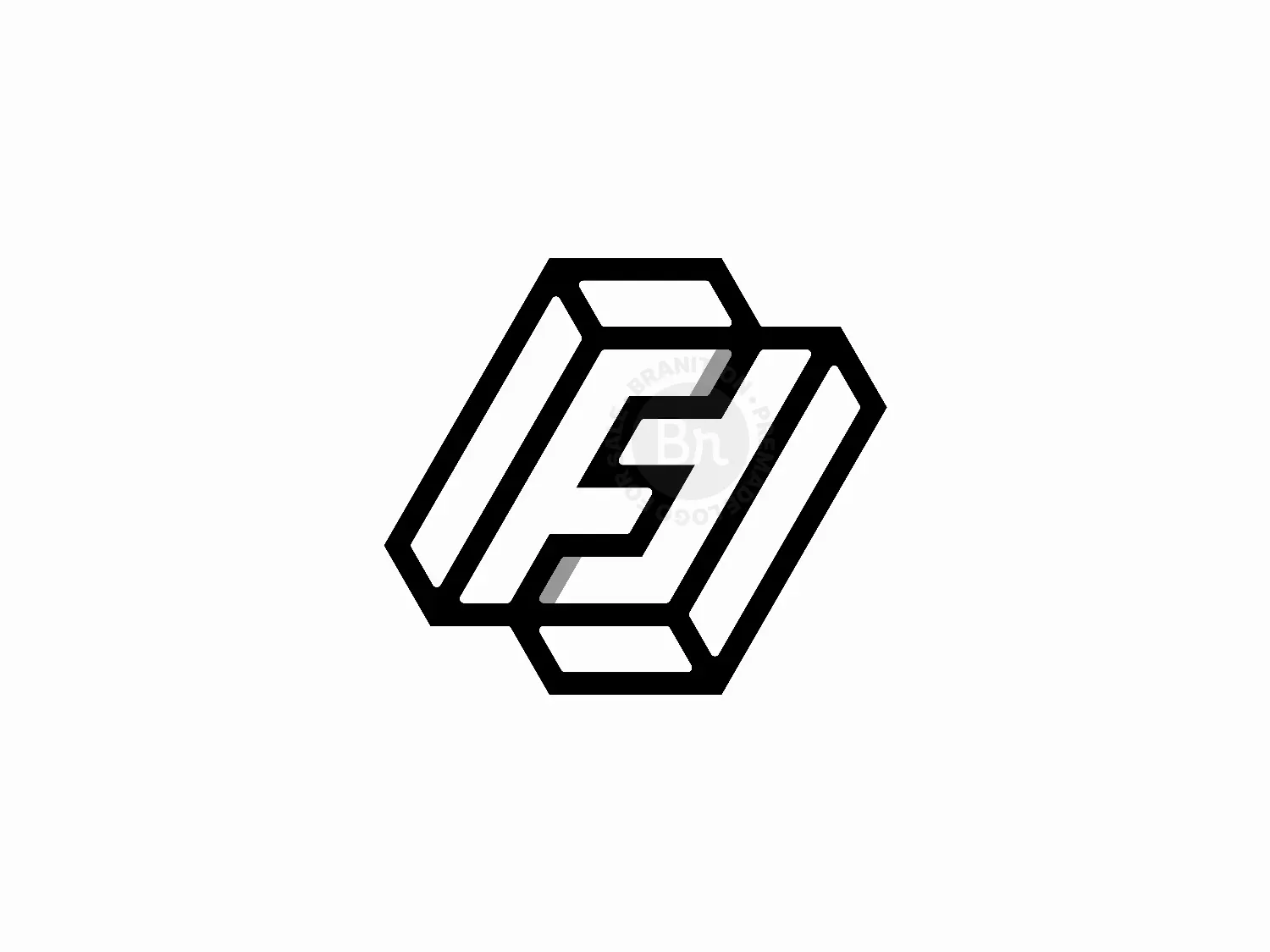 Letter FF FS Isometric Logo