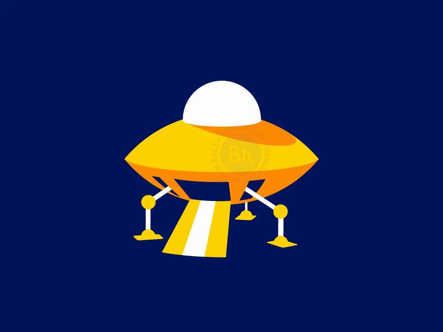 UFO Saucer Yellow Alien Spaceship Logo