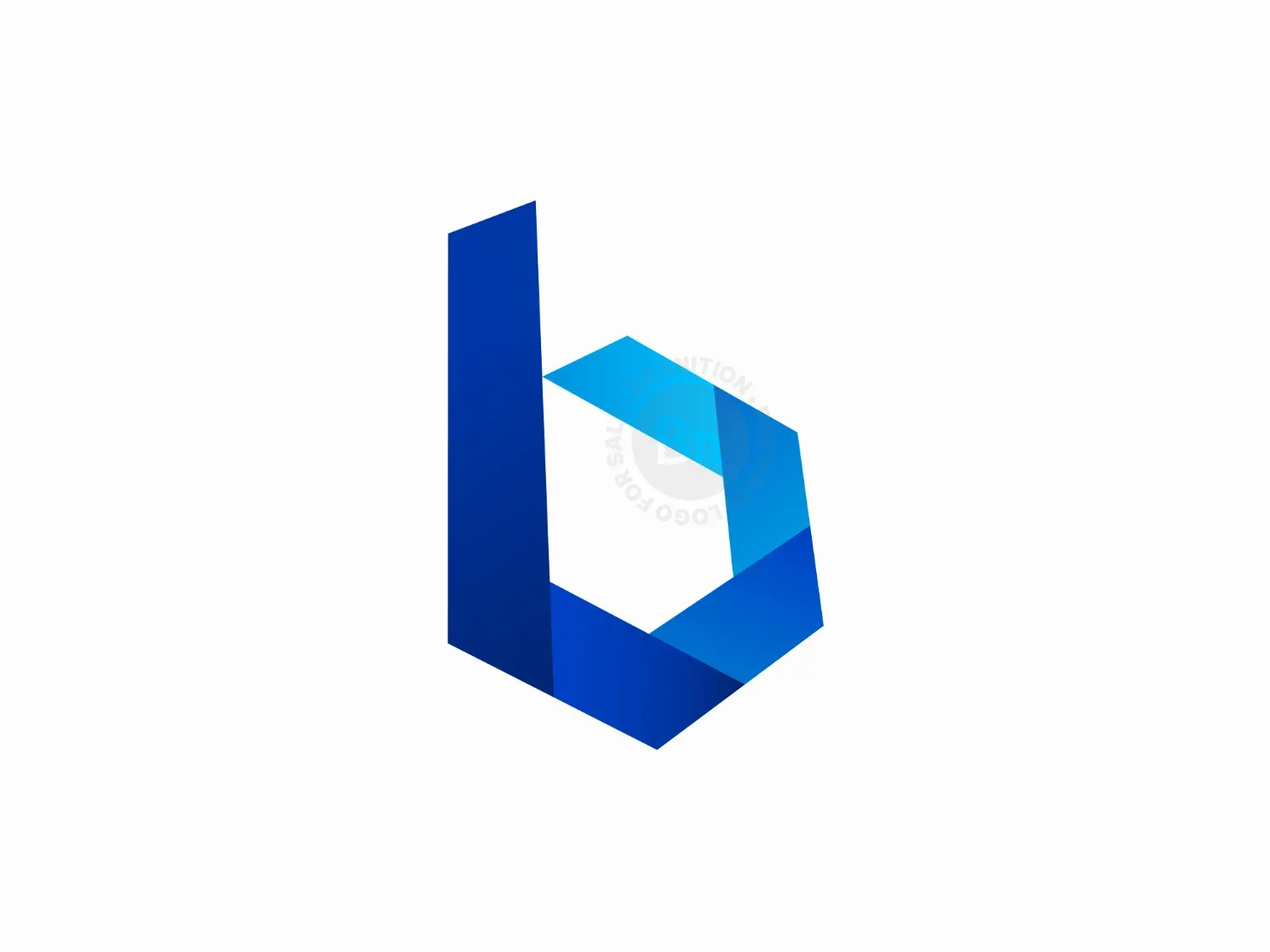 Blue B Geometric Modern Logo