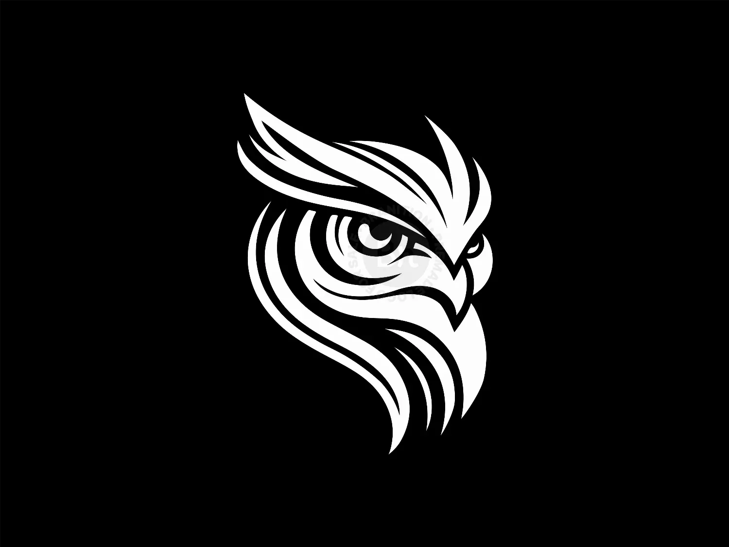 Modern And Elegant White Owl Head Logo