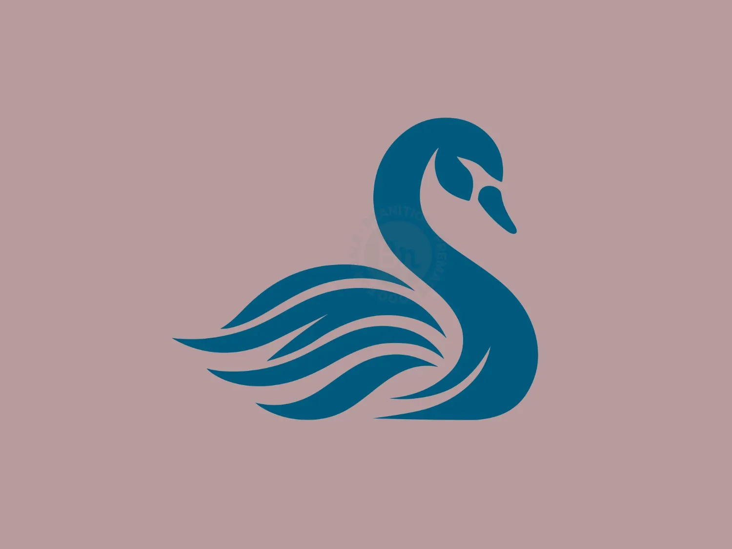 Elegant Blue Swan Logo