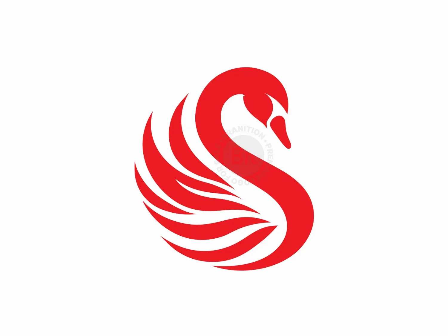 Modern And Elegant Red Swan Logo