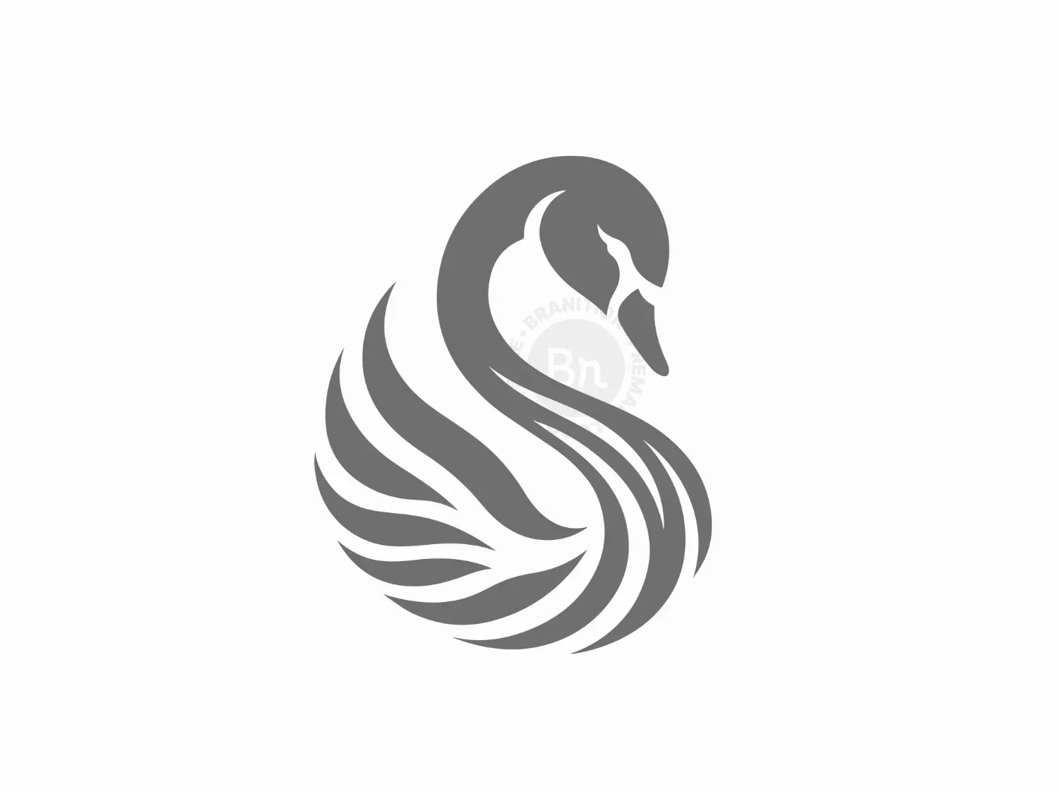 Elegant Gray Swan Logo