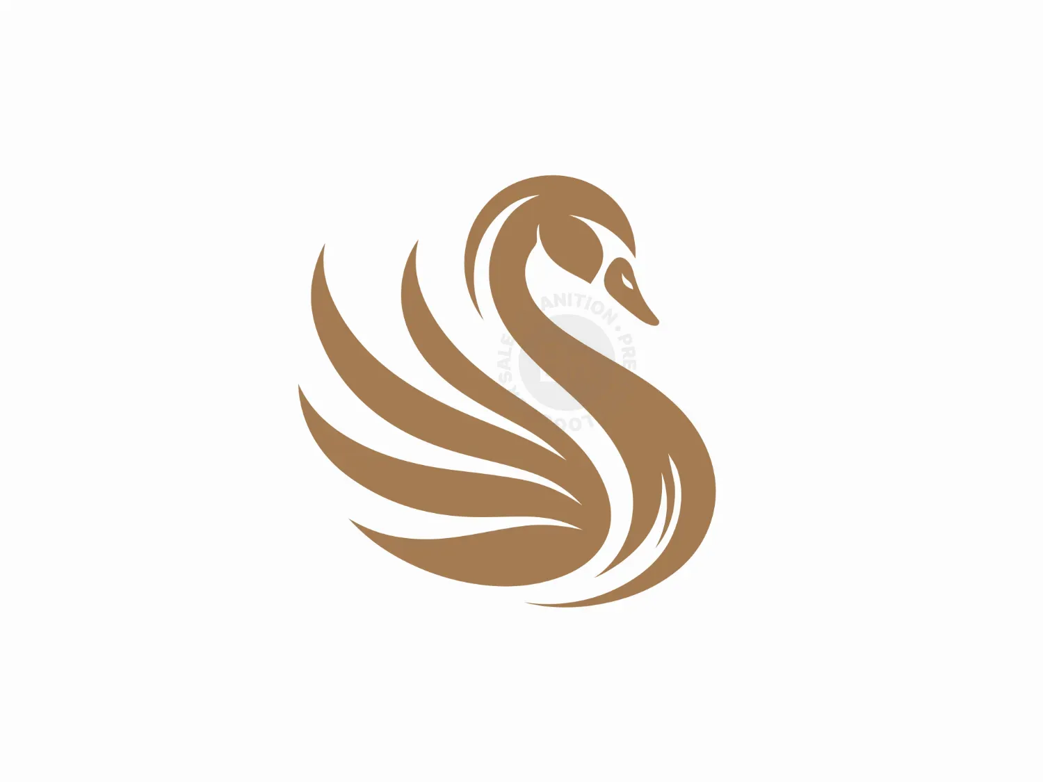 Modern And Elegant Brown Swan Logo