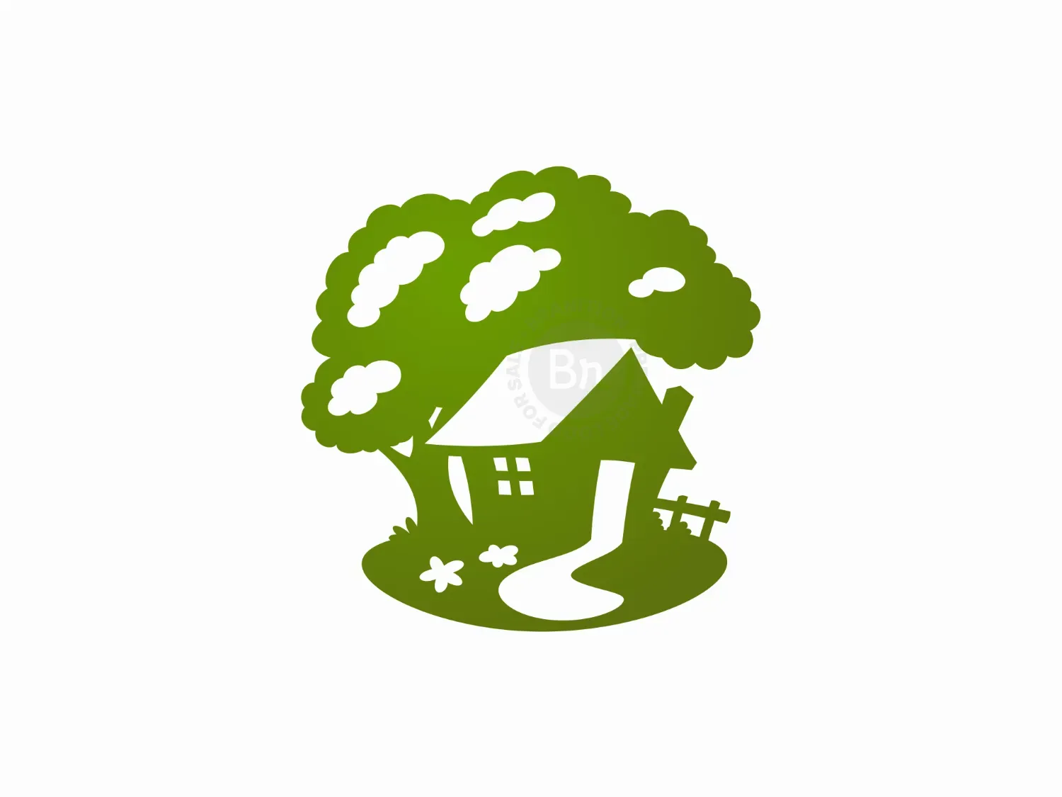 Big Tree Home Acres House On A Farm Logo