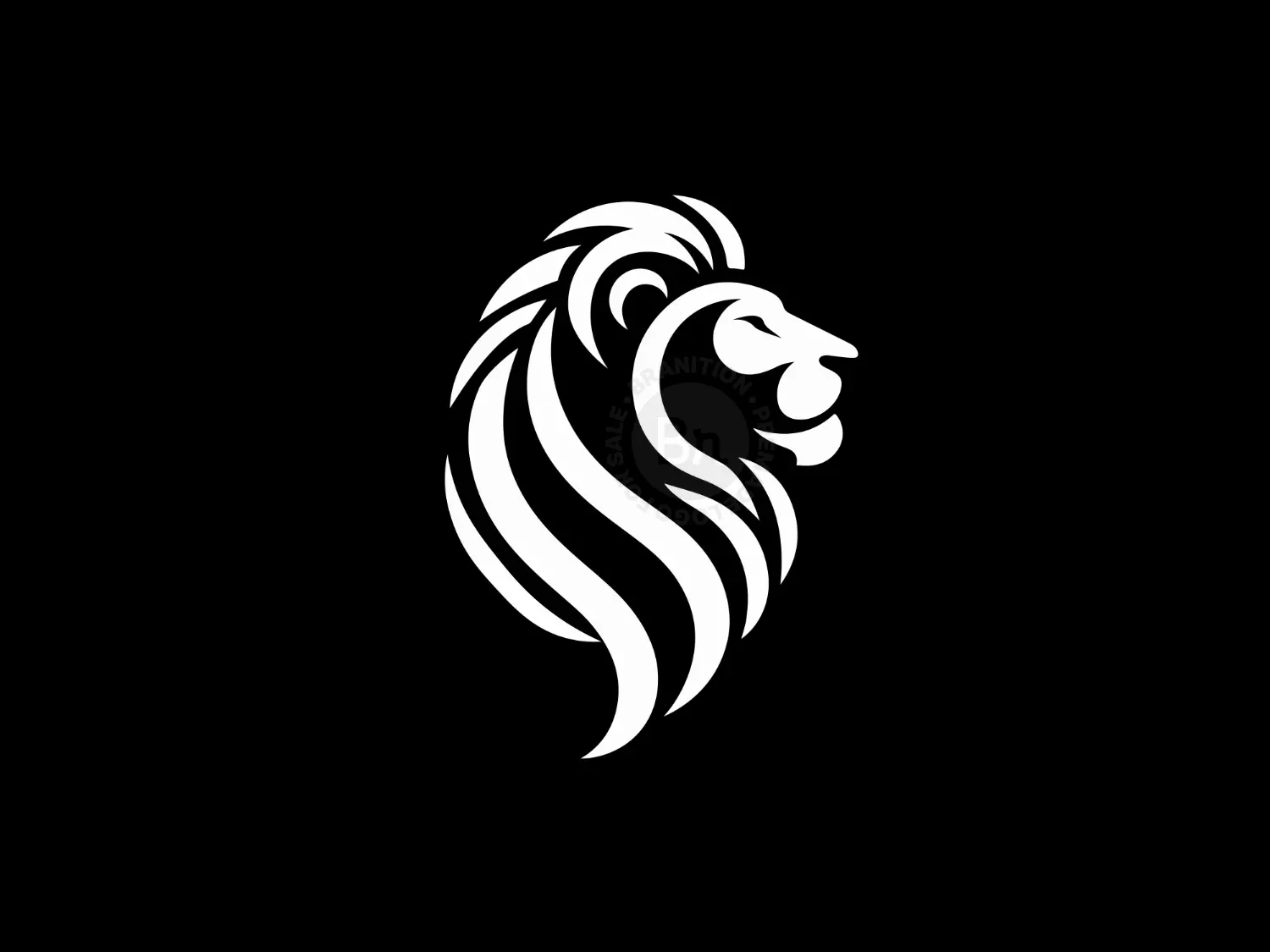 Modern White Lion Head Logo