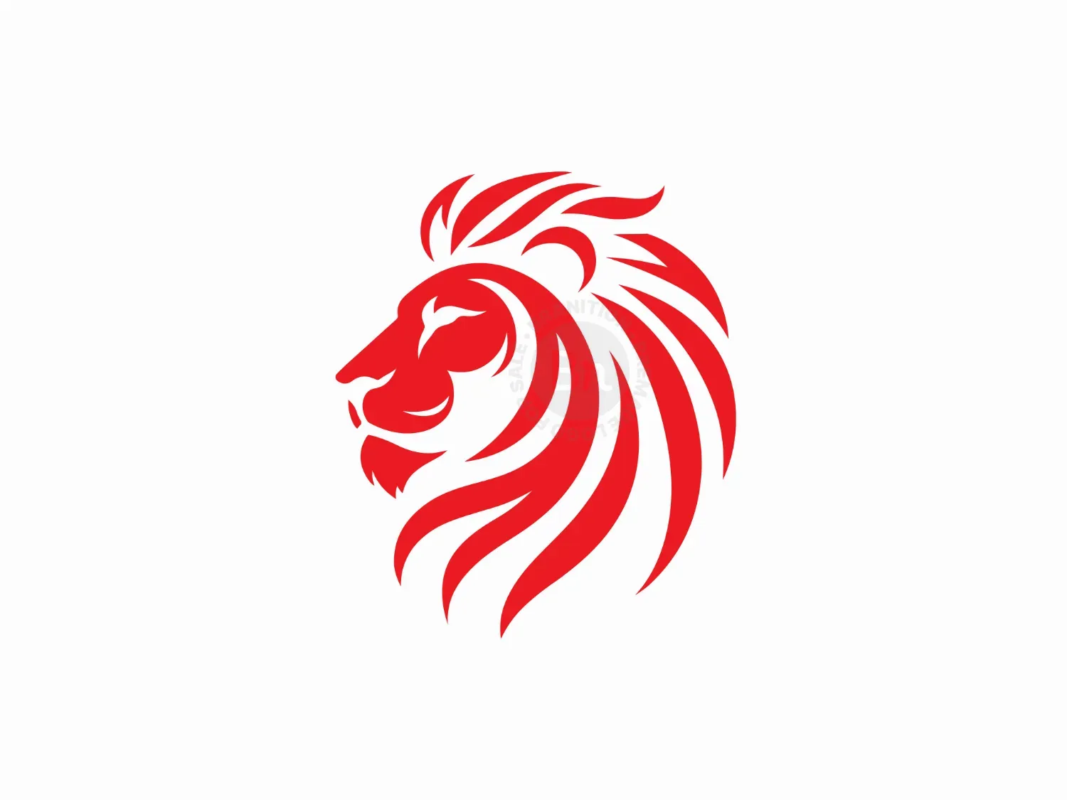 Modern And Elegant Red Lion Head Logo