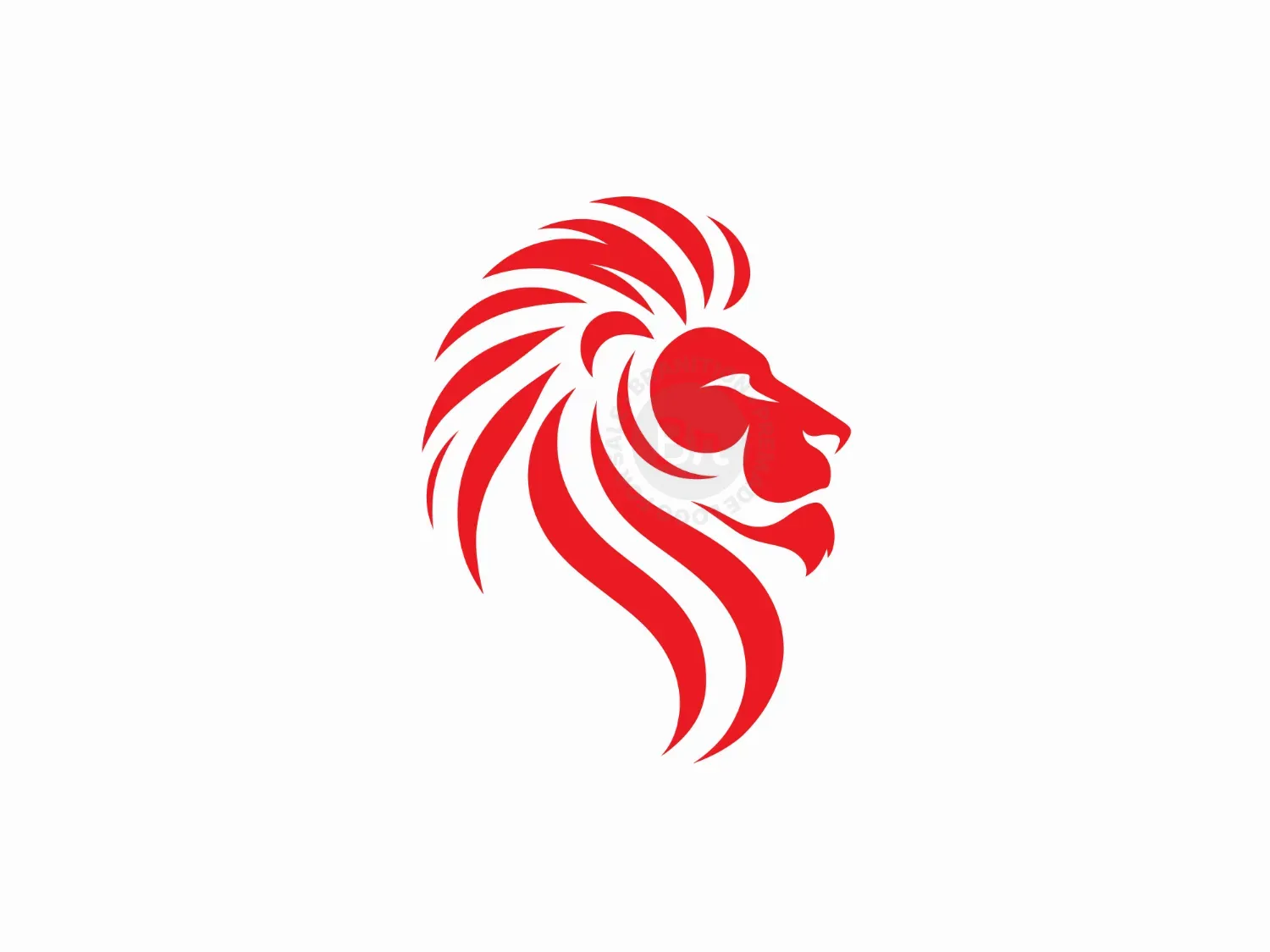 Elegant And Modern Red Lion Head Logo