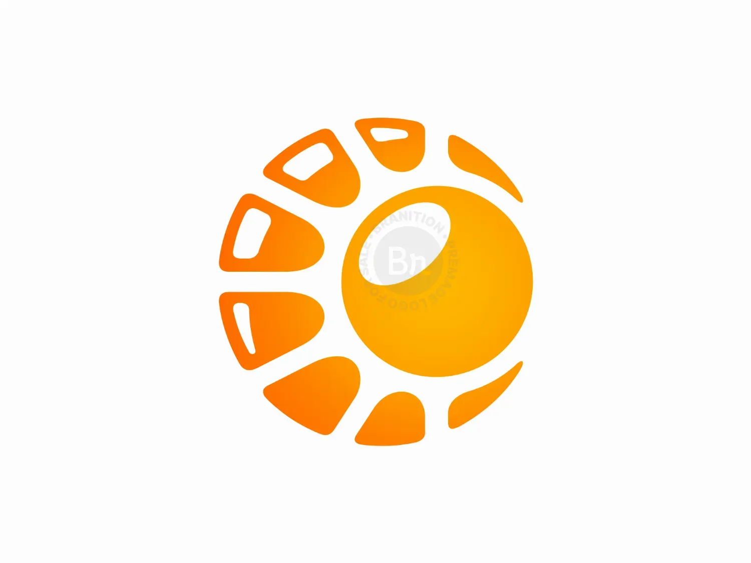 Bright Orange Moon And Sun Logo