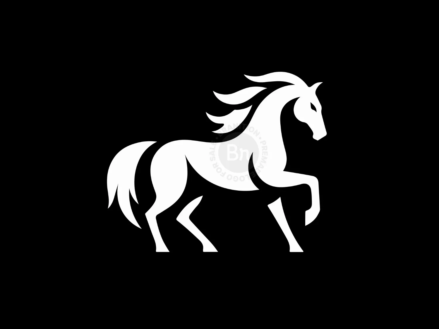 Elegant White Horse Logo