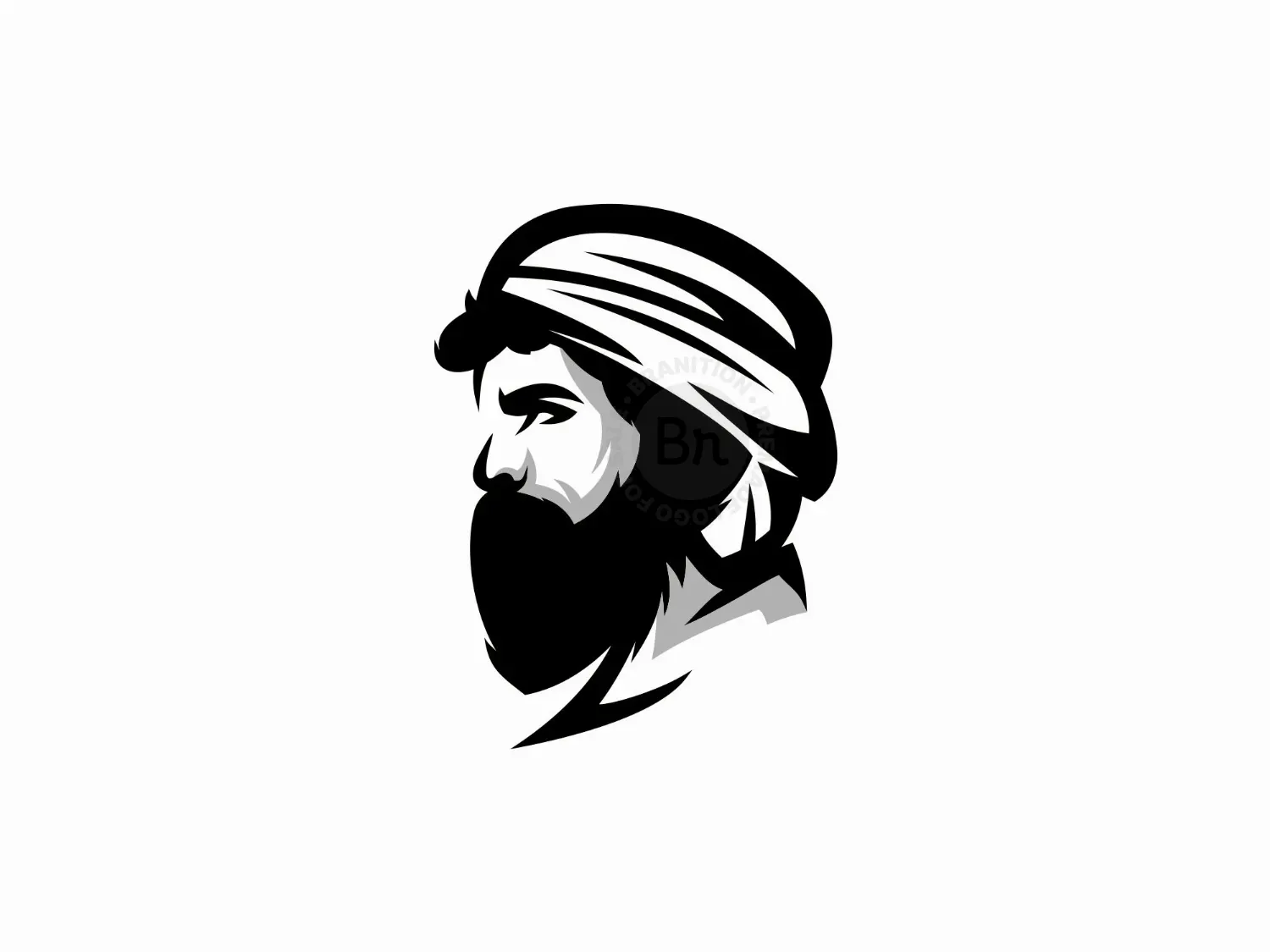 Man Taliban Illustration Logo