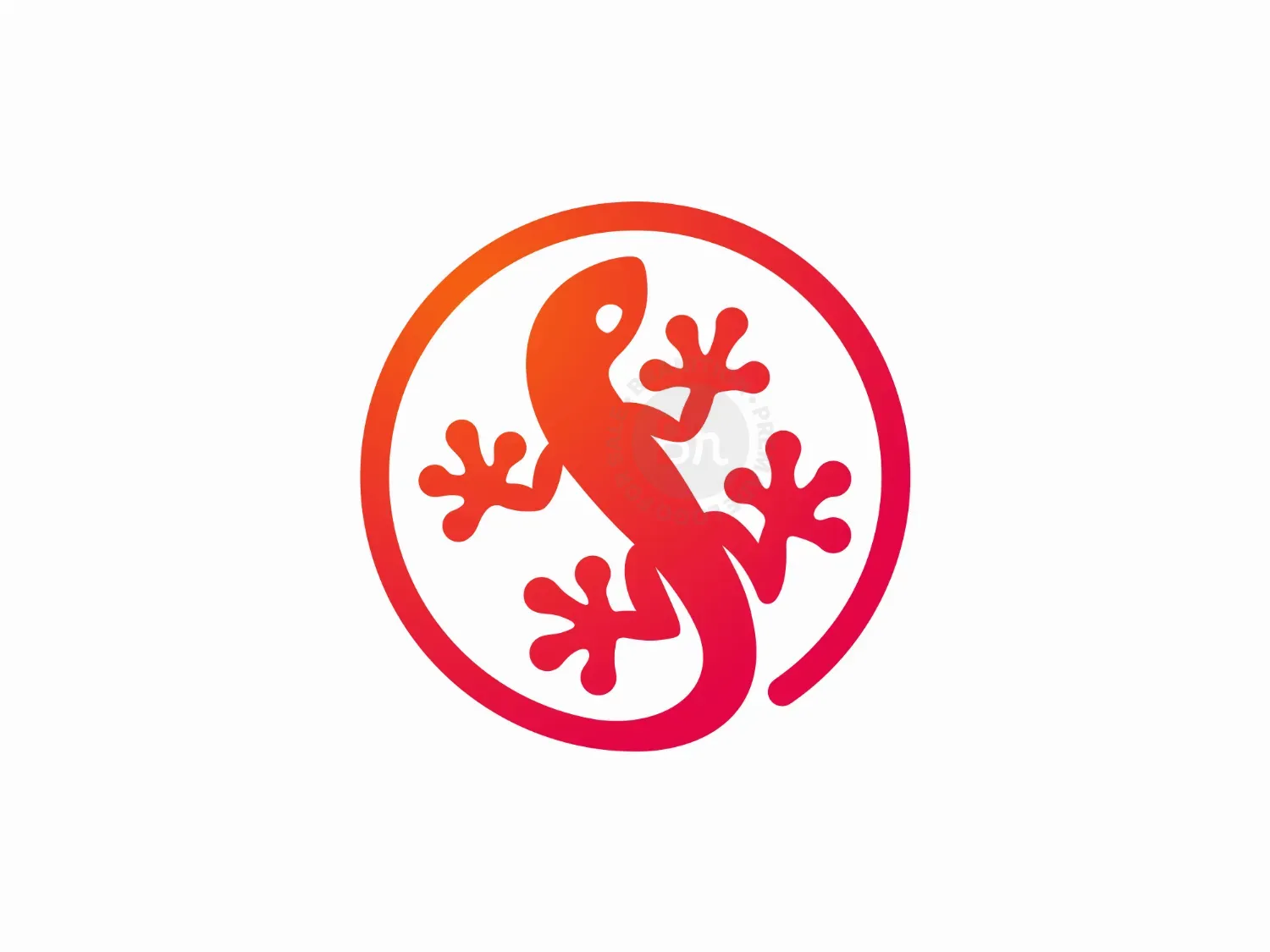 Gecko Circle Orange Lizard Logo