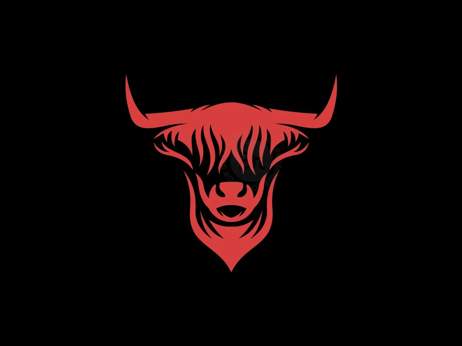 Head Bull Illustration Logo