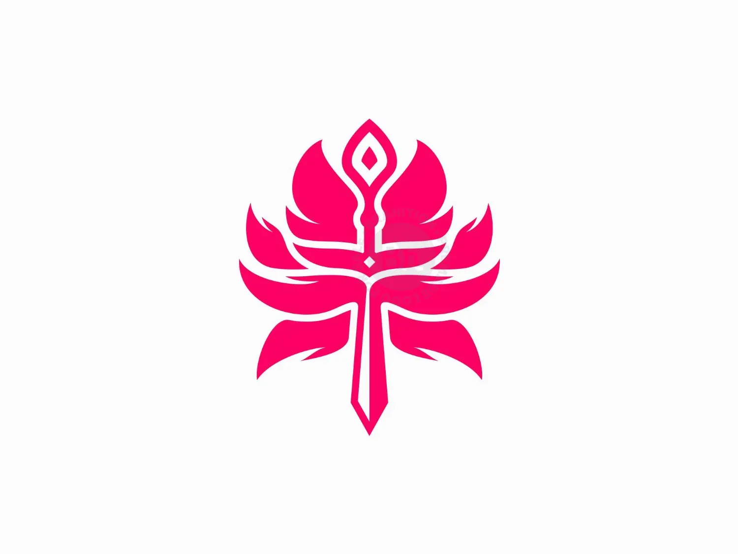 Sword Lotus Nature Logo