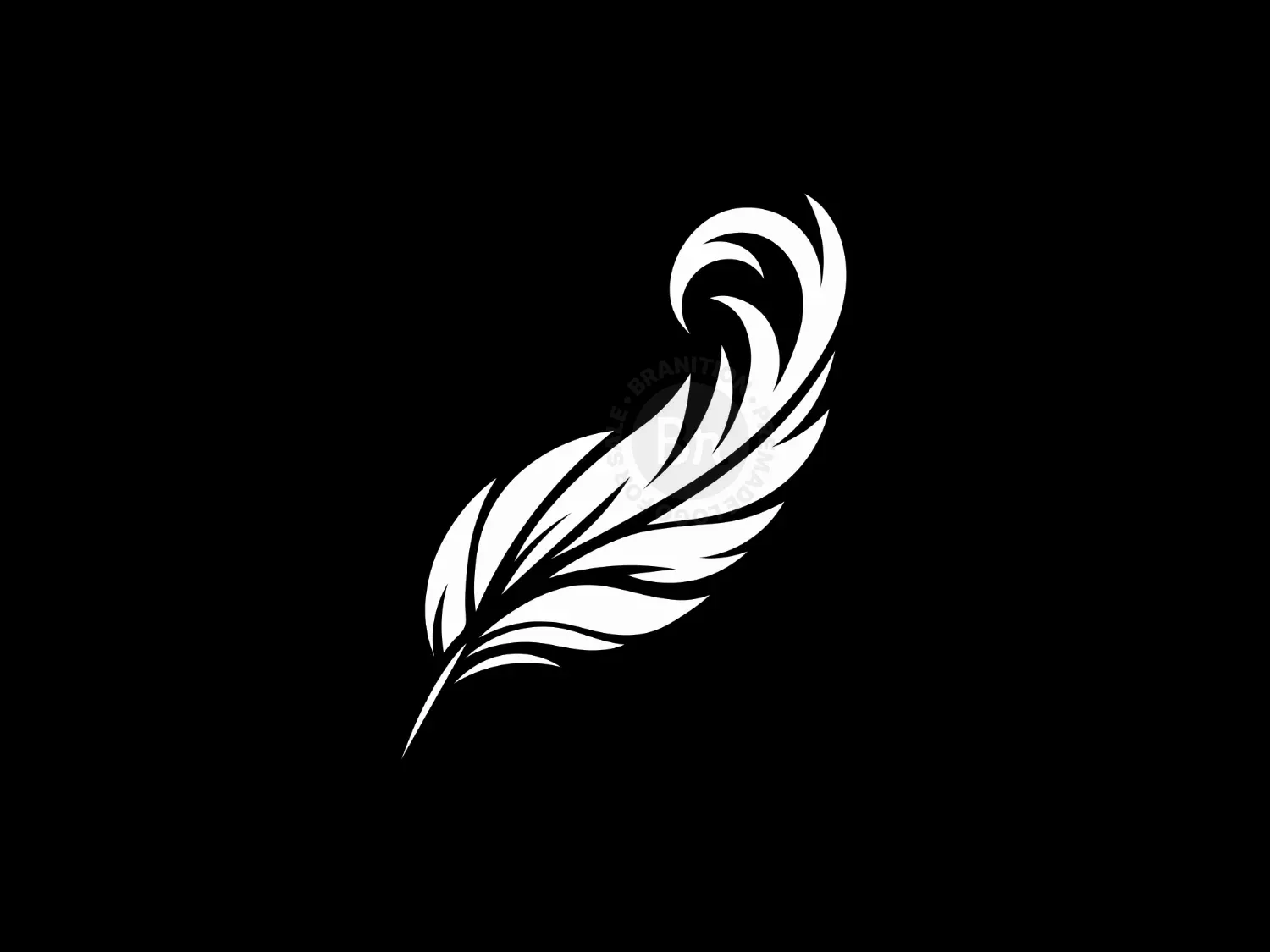 Elegant And Modern White Feather Logo