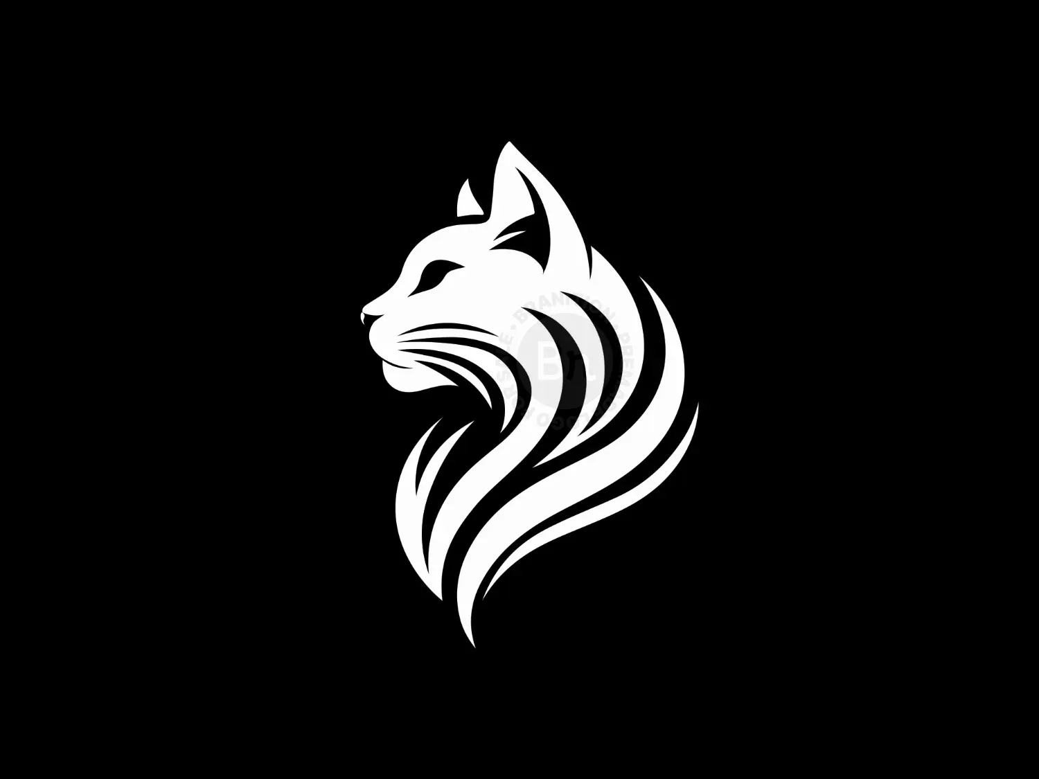 Modern And Elegant Cat Head Logo