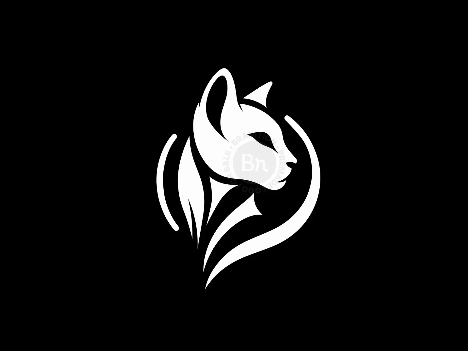 Elegant And Abstract Cat Logo