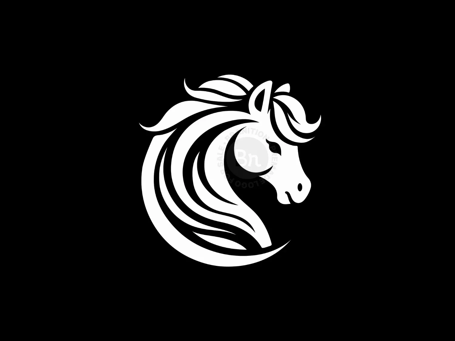 Elegant And Abstract Pony Head Logo