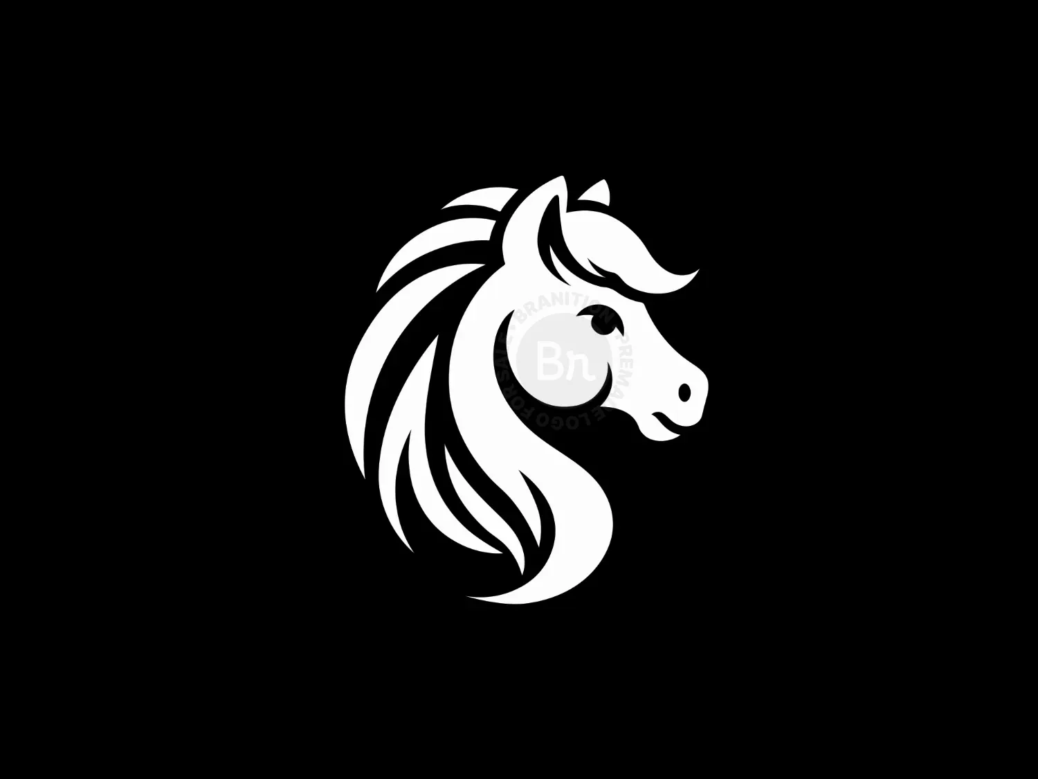 Elegant And Modern Pony Head Logo