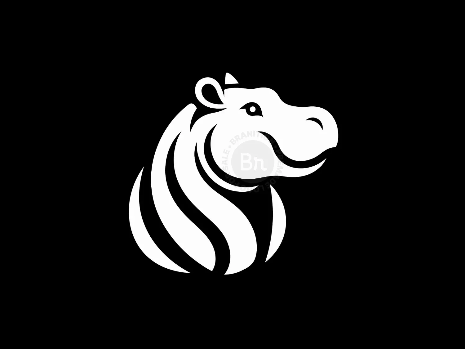 Elegant And Modern Hippopotamus Logo