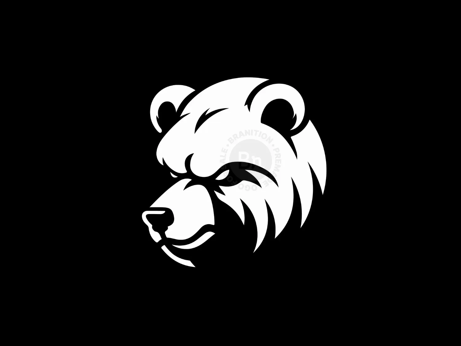 Abstract And Modern Angry Bear Face Logo