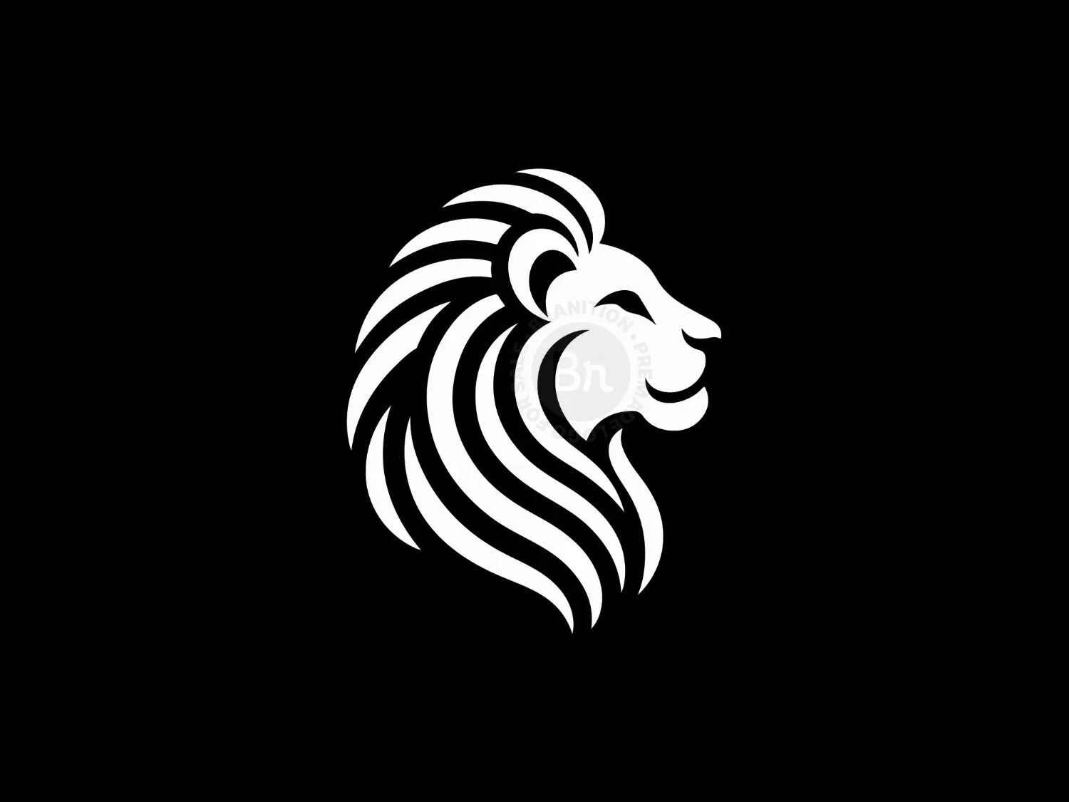 Elegant Black And White Leo Head Logo