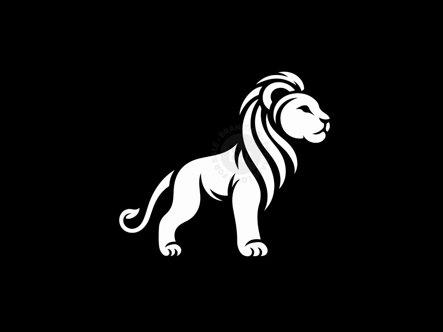 Elegant Black And White Lion Logo