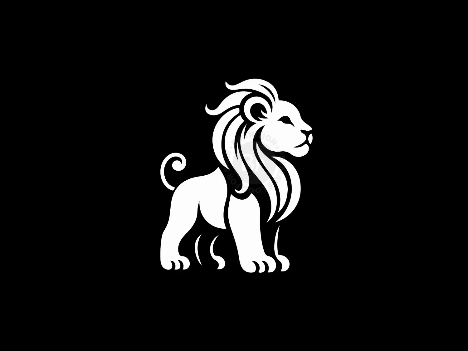 Cute And Elegant Baby Lion Logo