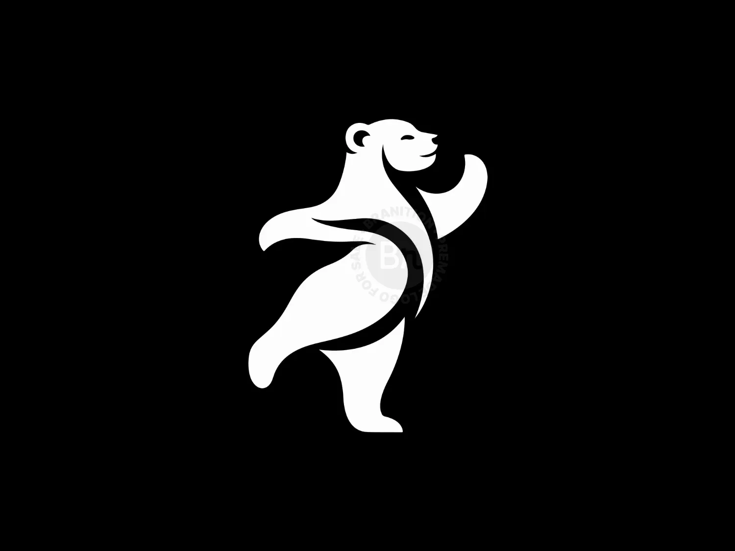 Elegant And Abstract Dancing Bear Logo