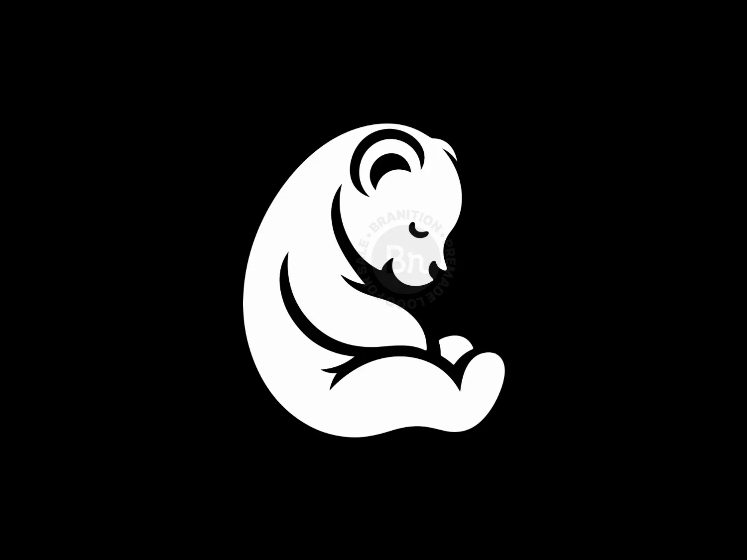 Elegant And Cute Sleeping Baby Bear Logo