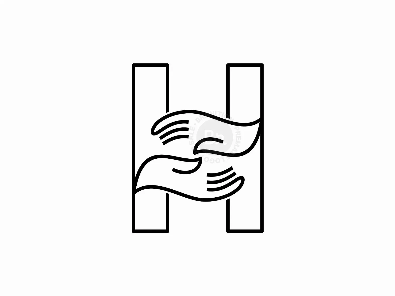 letter h human logo logo 3