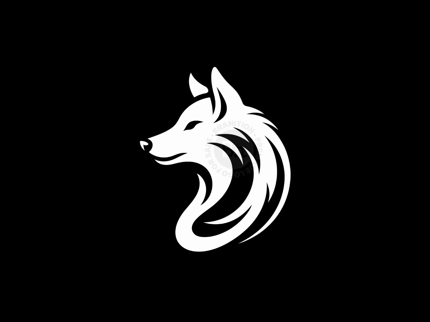 Abstract And Elegant Wolf Head Logo