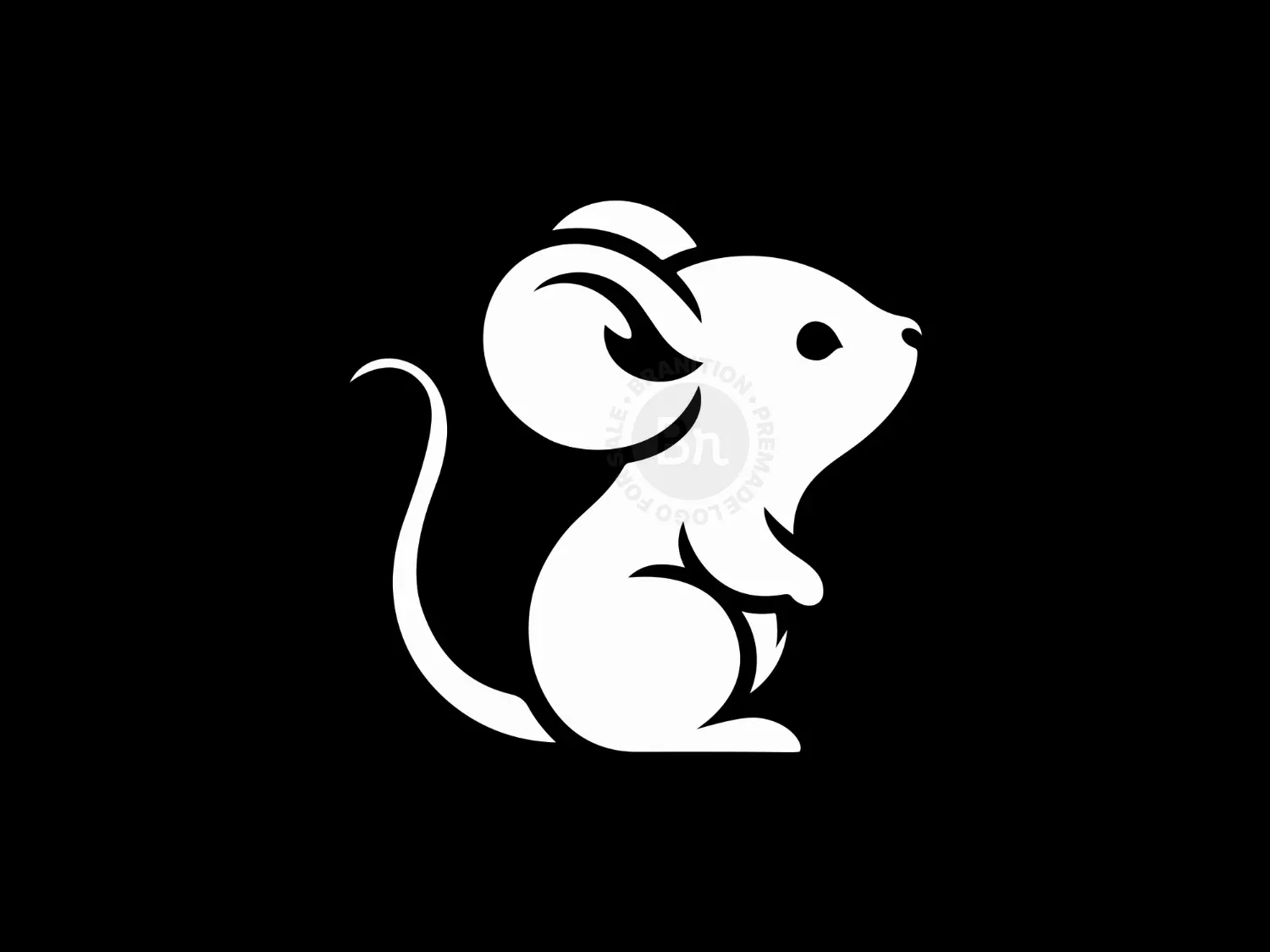 Modern And Elegant White Mouse Logo