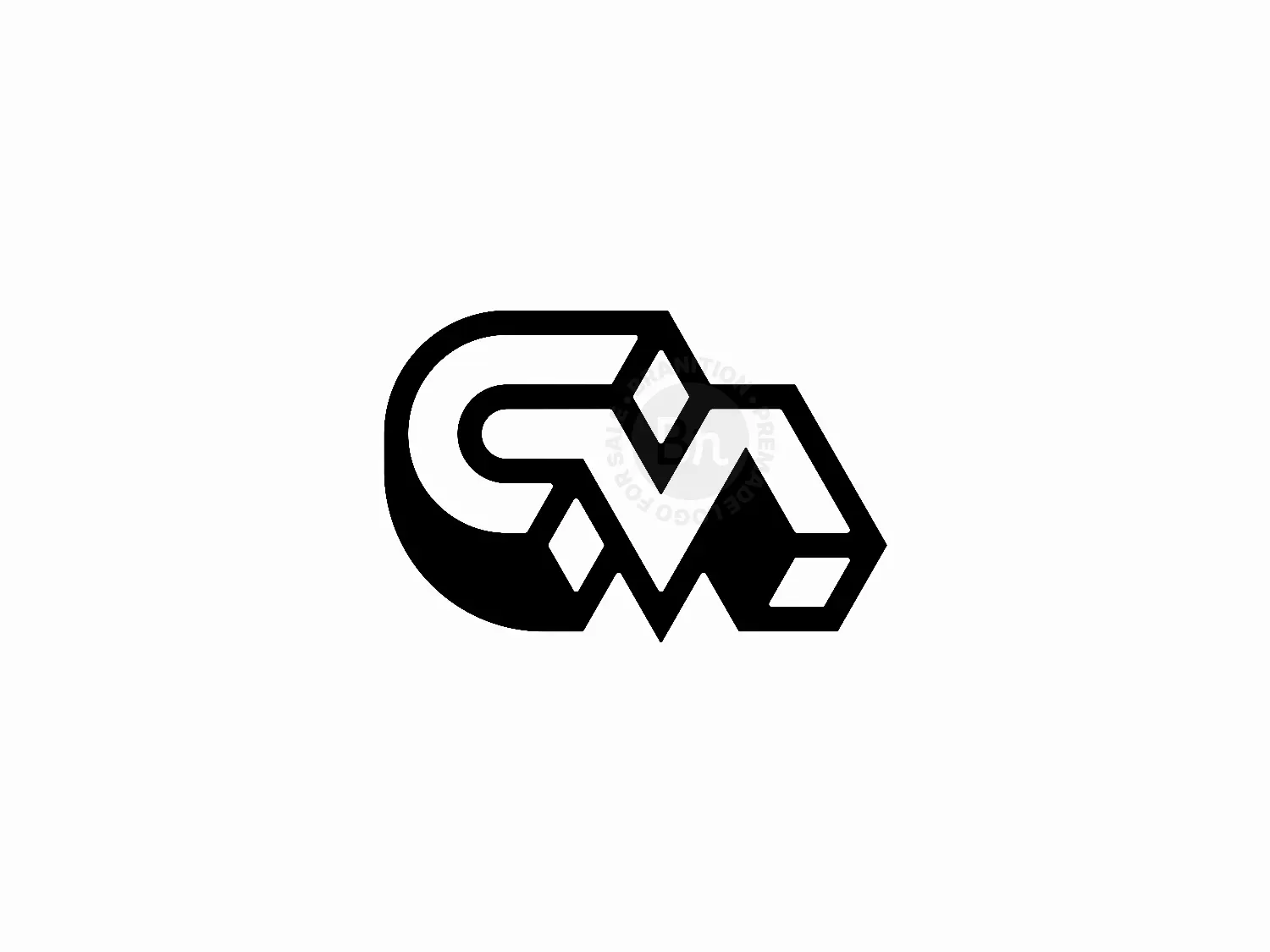 Letter CM MC Geometric Logo