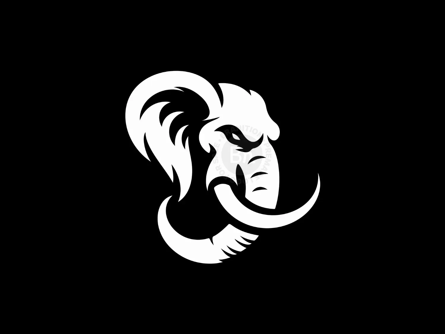 Abstract And Modern Angry Elephant Head Logo