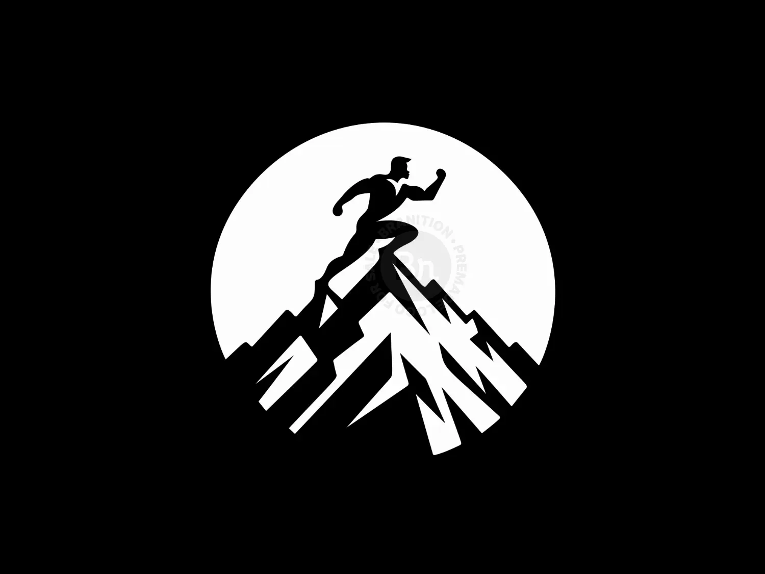 Abstract Man On Top Of The Mountain Logo