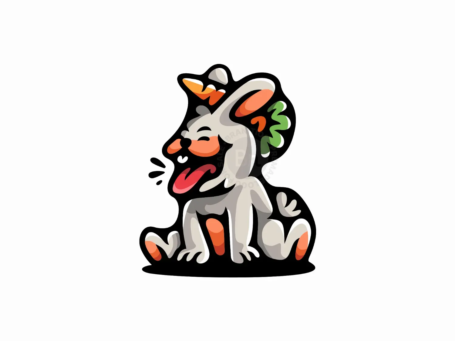 Rabbit Carrot Cheerful Mascot Logo