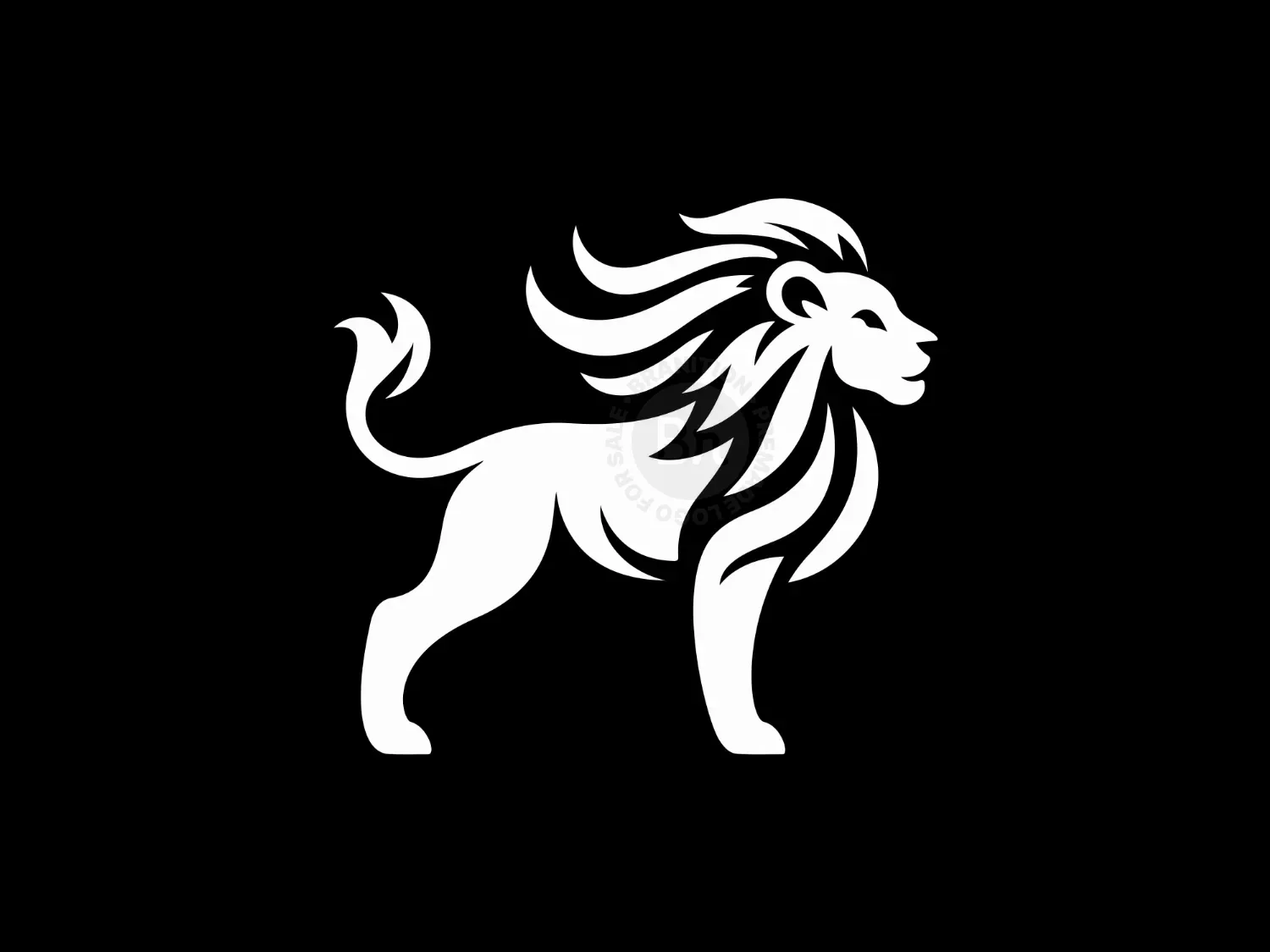 Abstract White Lion Logo