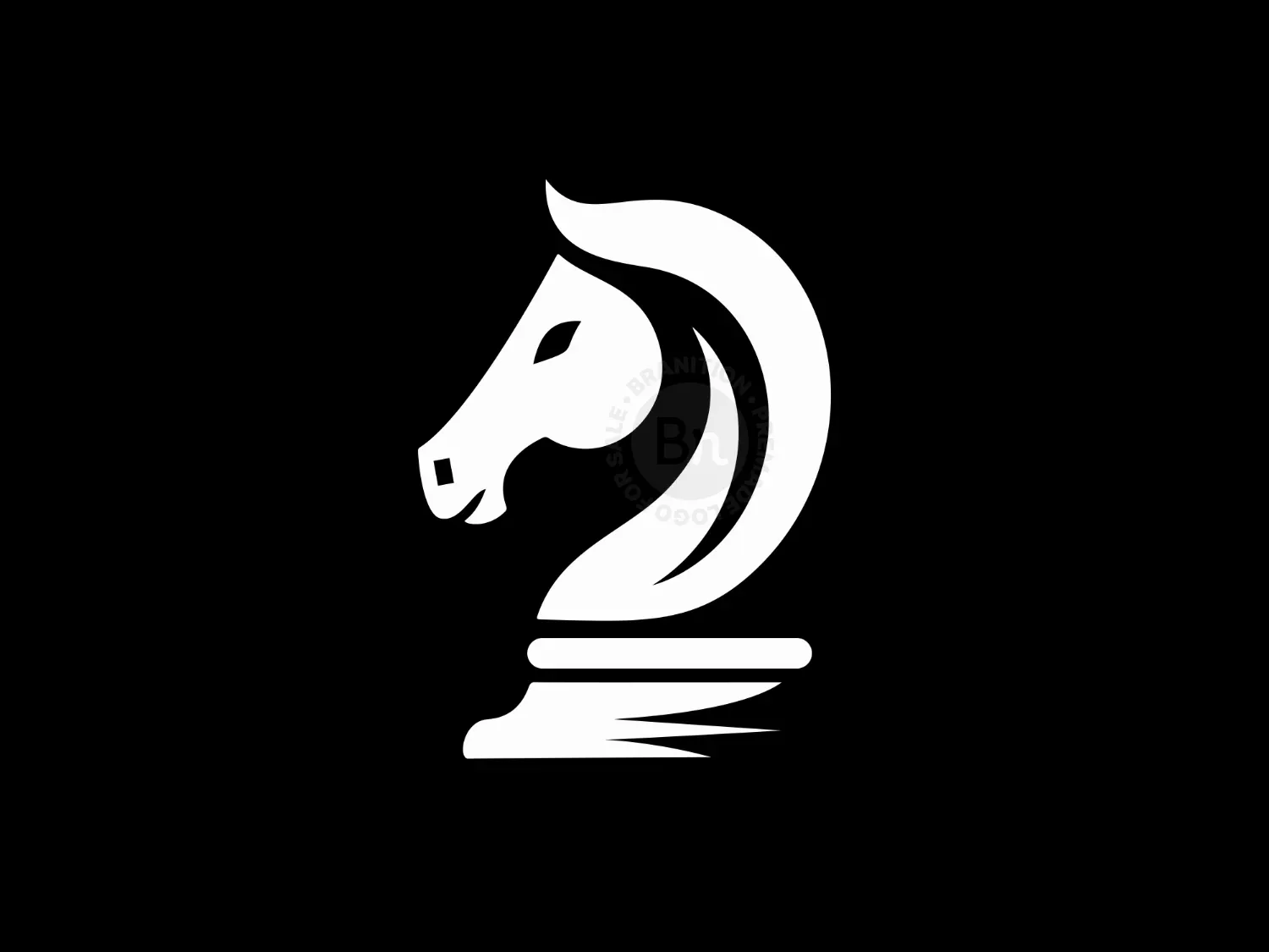 Elegant And Abstract Horse Chess Piece Logo