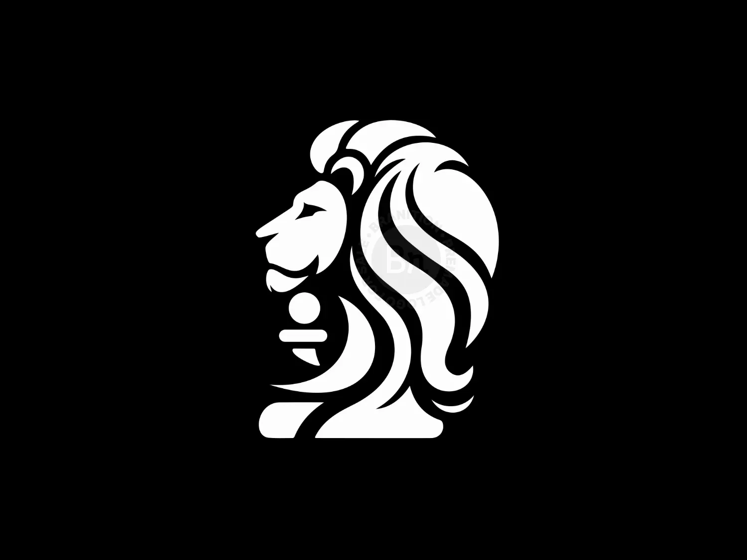 Elegant Lion As A Chess Piece Logo